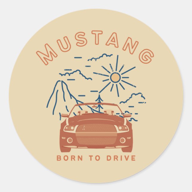 Mustang Born to Drive Sticker (Front)