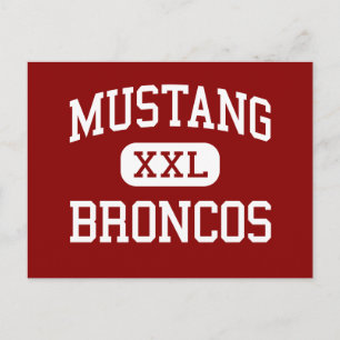 Mustang - Broncos - High School - Mustang Oklahoma Postcard