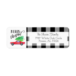 Mustang Christmas Return Address Lables Label
