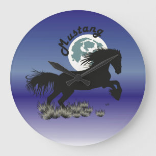 Mustang for horse lovers large clock