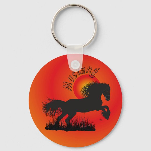 Mustang für Pferdeliebhaber Schlüsselanhänger Key Ring (Front)