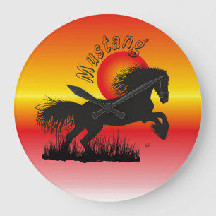 Mustang für Pferdeliebhaber Uhr Large Clock