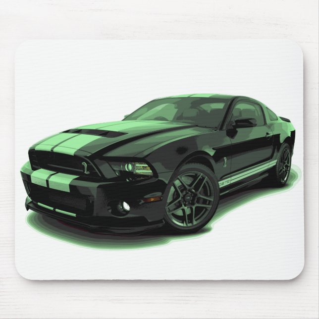 Mustang GT 500 Green Mouse Pad (Front)