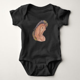Mustang Horse Baby Bodysuit