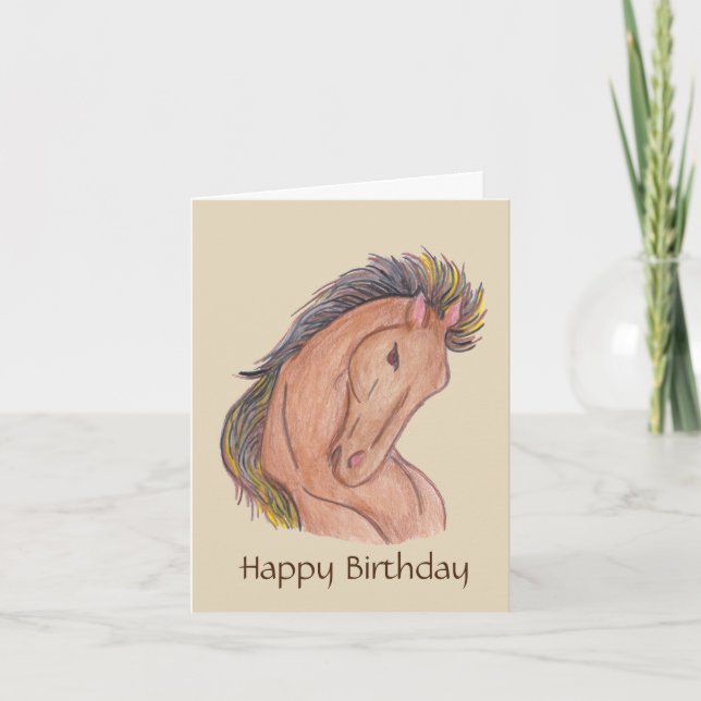 Mustang Horse Card (Front)