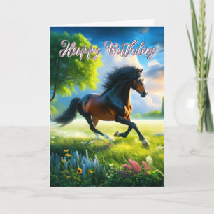 Mustang Horse Happy Birthday  Card