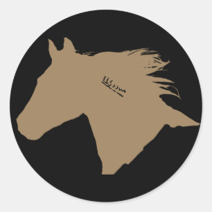 Mustang Horse Head Classic Round Sticker