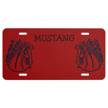 Mustang Horse License Plate