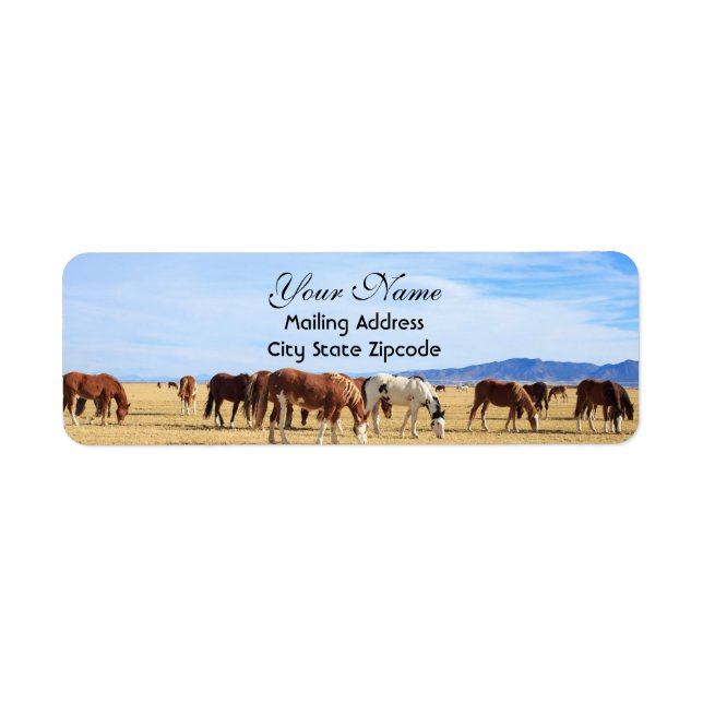 Mustang Horses Return Address Label (Front)