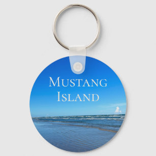 Mustang Island Ocean Waves Texas Beach Photo Key Ring