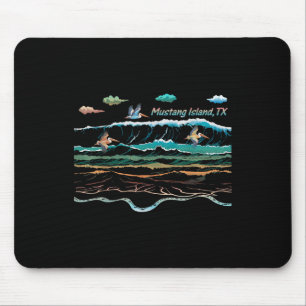 Mustang Island Texas Colourful Tie-dye Pelican Bea Mouse Pad