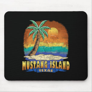 Mustang Island Texas Vintage Distressed Souvenir Mouse Pad