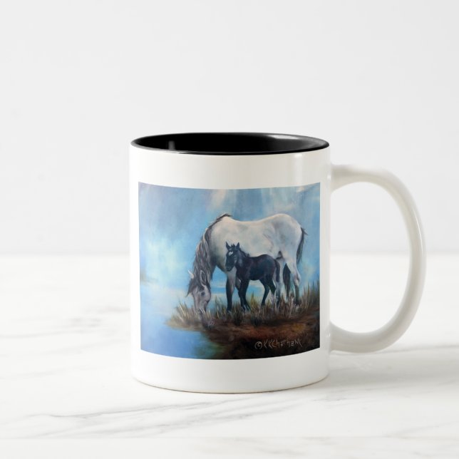 Mustang Morning Two-Tone Coffee Mug (Right)