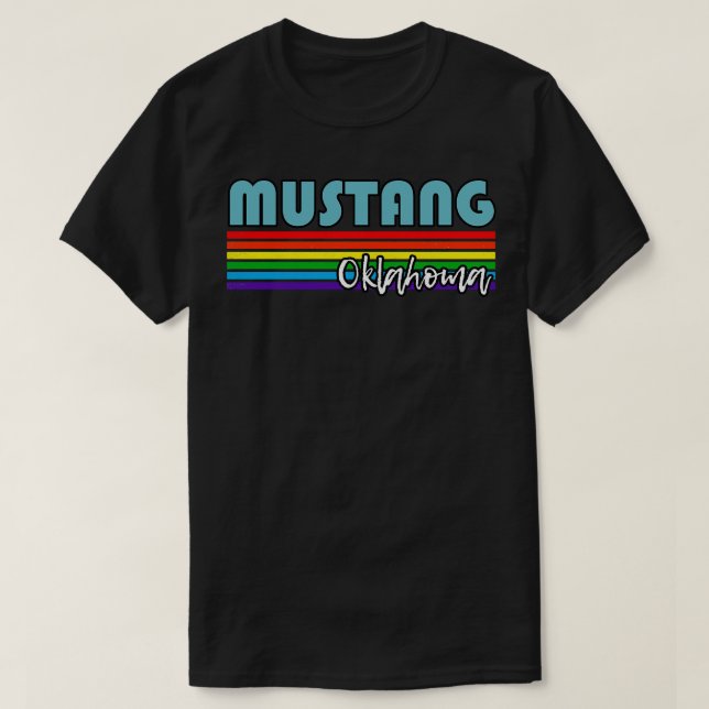 Mustang Oklahoma Pride  Mustang LGBT Gift LGBTQ Su T-Shirt (Design Front)