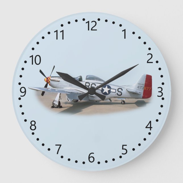 Mustang P-51D Aircraft Large Clock (Front)