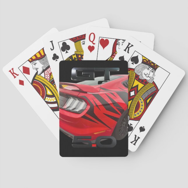 Mustang playing Cards Red (Back)