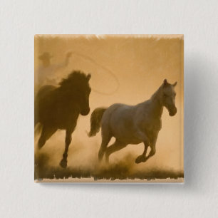 Mustang Roundup 15 Cm Square Badge