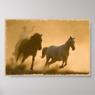 Mustang Roundup Poster