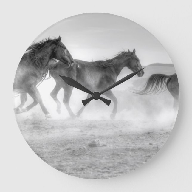 Mustang Run Large Clock (Front)