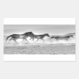 Mustang Run Rectangular Sticker