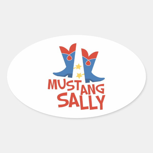 Mustang Sally Oval Sticker (Front)