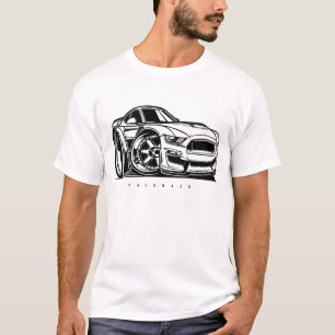 Mustang Shelby Toon Art Car Enthusiast T-Shirt