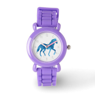 Mustang  silhouette - Choose background color Watch