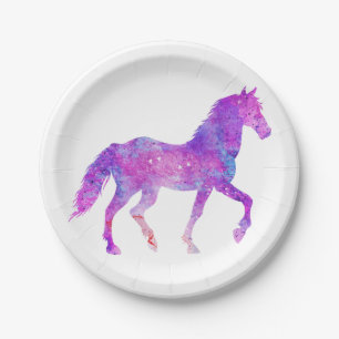 Mustang silhouette - Choose background colour Paper Plate