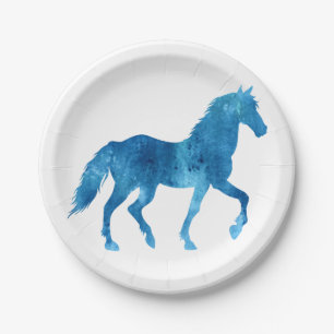 Mustang silhouette - Choose background colour Paper Plate