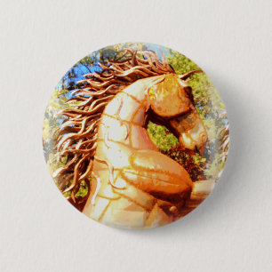 mustang stallion 6 cm round badge