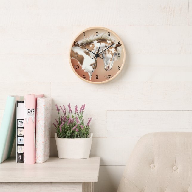 Mustang Wild Acrylic Square Wall Clock (Reading Room)