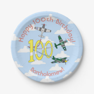 Mustangs 100th Birthday Blue Sky  Paper Plate