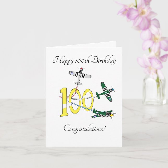 Mustangs 100th Birthday Card (Orchid)