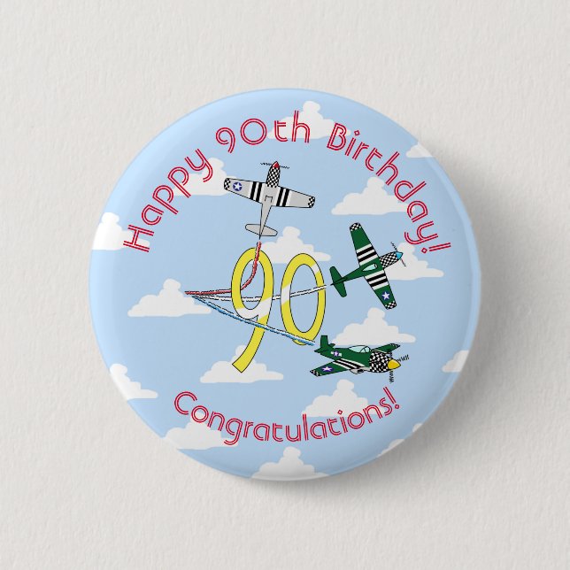 Mustangs 90th Birthday (Blue Sky) Badge (Front)