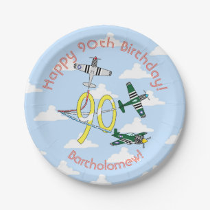 Mustangs 90th Birthday Blue Sky Paper Plate