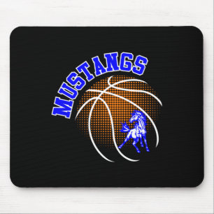 Mustangs Sketll Mustang Pride School Spirit Mascot Mouse Pad