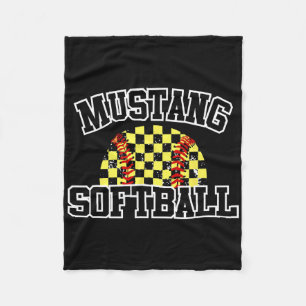 Mustangs Softll Mom Mustangs School Spirit Sports  Fleece Blanket
