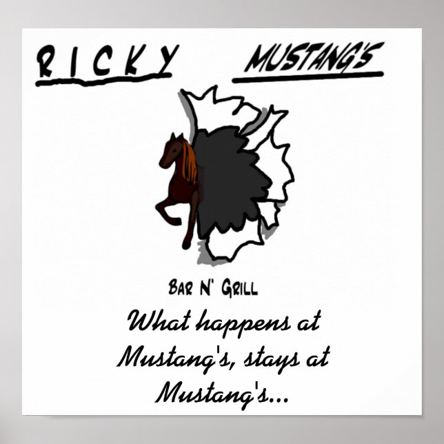 mustangshirtfront, What happens at Mustang's, s... Poster (Front)
