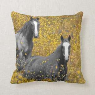 Mustard and Horses Cushion