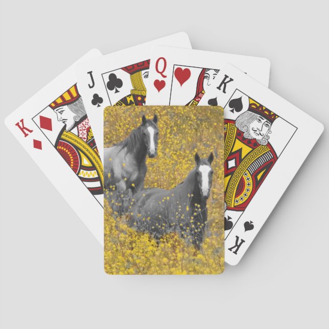 Mustard and Horses Playing Cards (Back)