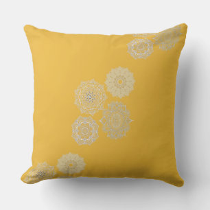 Mustard and Mandalas Cushion