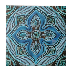 mustard blus pattern tiles