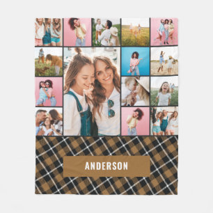 Mustard botanical modern minimal pampas 15 photo fleece blanket