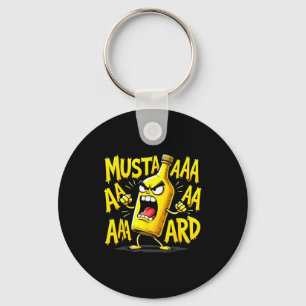 Mustard Bottle Scream Funny Condiment Rap Humor Key Ring