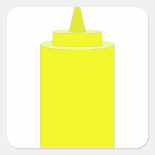 Mustard bottle square sticker