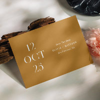 Mustard brown fall modern minimalist photo wedding