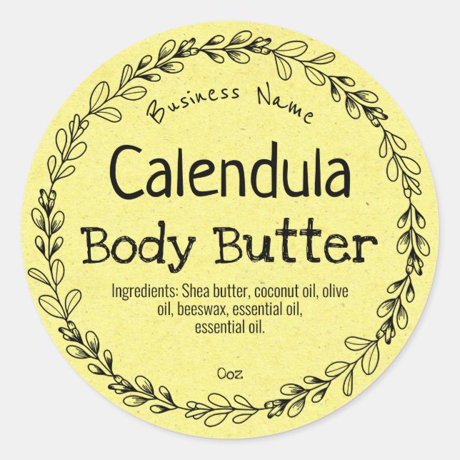 Mustard Calendula Product Labels (Front)