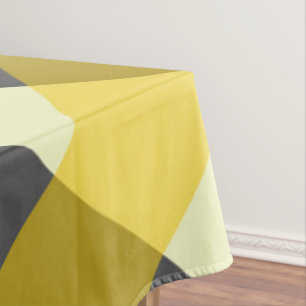 MUSTARD & CHARCOAL CHECK TABLECLOTH