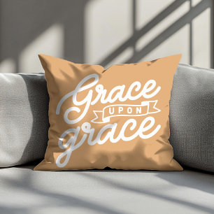 Mustard Christian Grace upon grace Throw Pillow