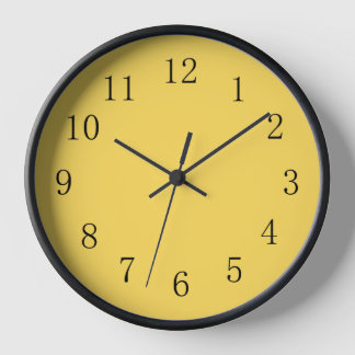 Mustard Colour Yellow Kitchen Wall Clock